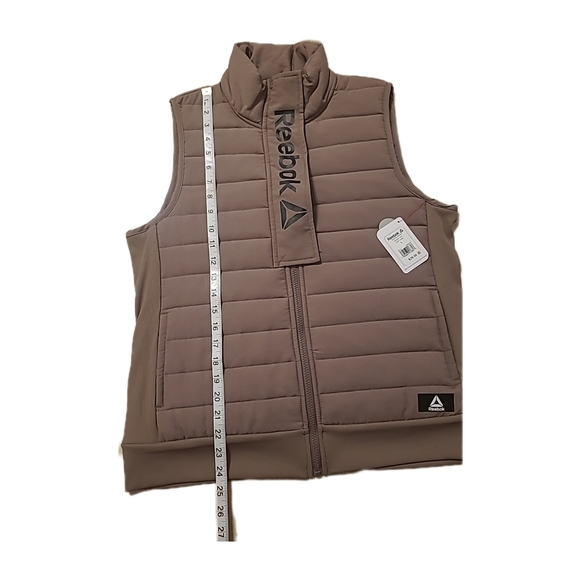 Reebok Getaway Woven Full Zip Vest Deep Taupe Brown SIZE L - Picture 10 of 11